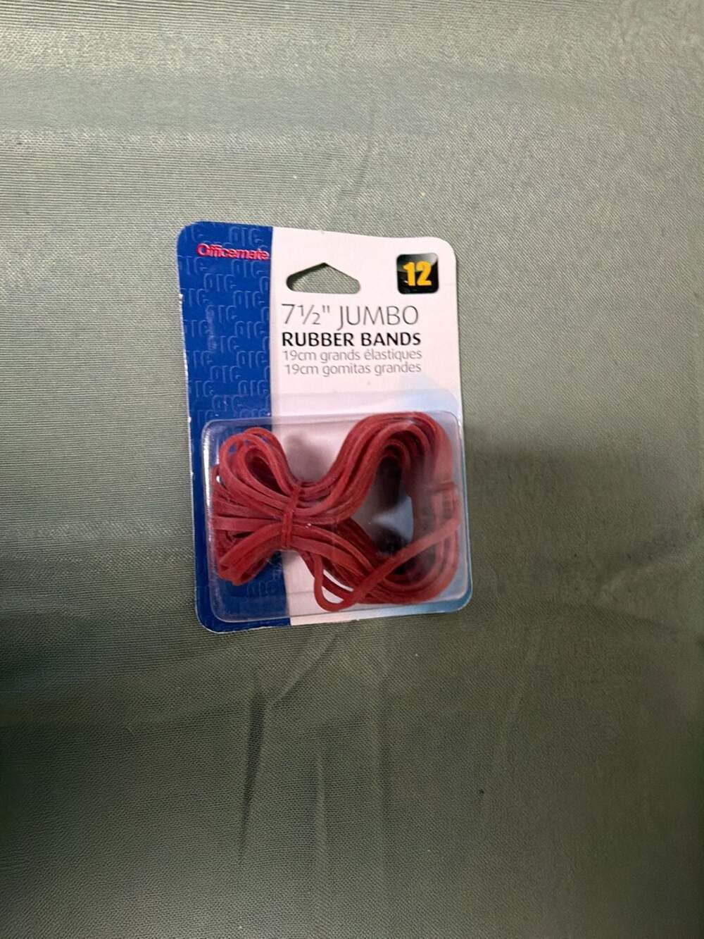 Officemate 7 1/2" Jumbo Rubber Bands, 12 Count